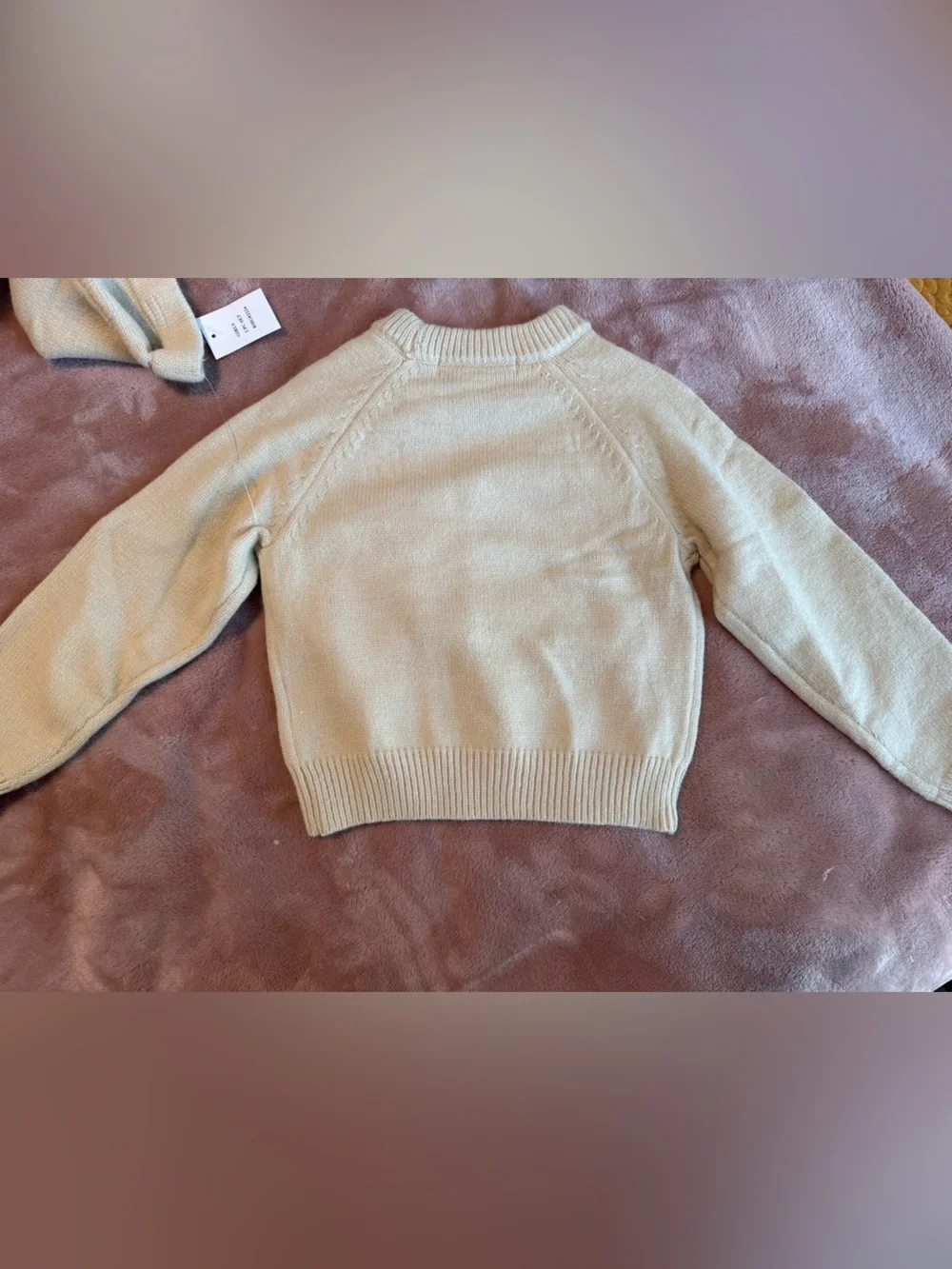 NWT Badgley Mischka Sweater Skirt and Embellished Sweater Set, Cream, Size 5